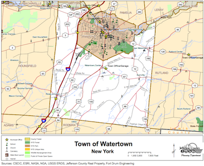 Map Of Watertown Ny